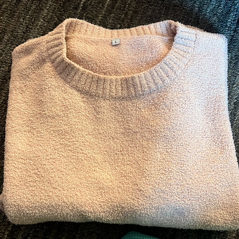 Fuzzy pink sweater